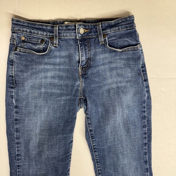 Levis 515 Jeans Womens 8P Short Boot Cut Mid Rise Medium Wash Denim Stretch - Picture 3 of 11